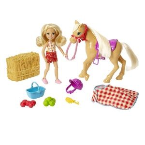 Barbie Club Chelsea Doll & Horse, Sweet Orchard Farm Blonde Small Doll